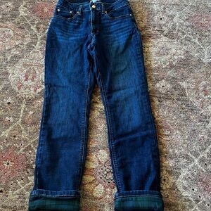LL Bean favorite fit flannel lined jeans, 4